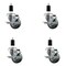 Service Caster 3'' SS Gray Poly Swivel 1-3/8'' Expanding Stem Caster Set with Brake, 4PK SCC-SSEX20S314-PPUB-TLB-138-4 - alternate 1